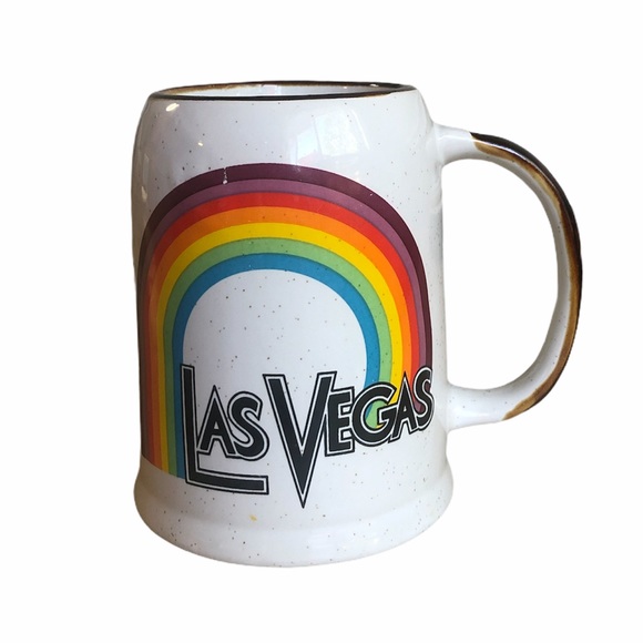 Vintage Las Vegas rainbow mug cup Stein souvenir